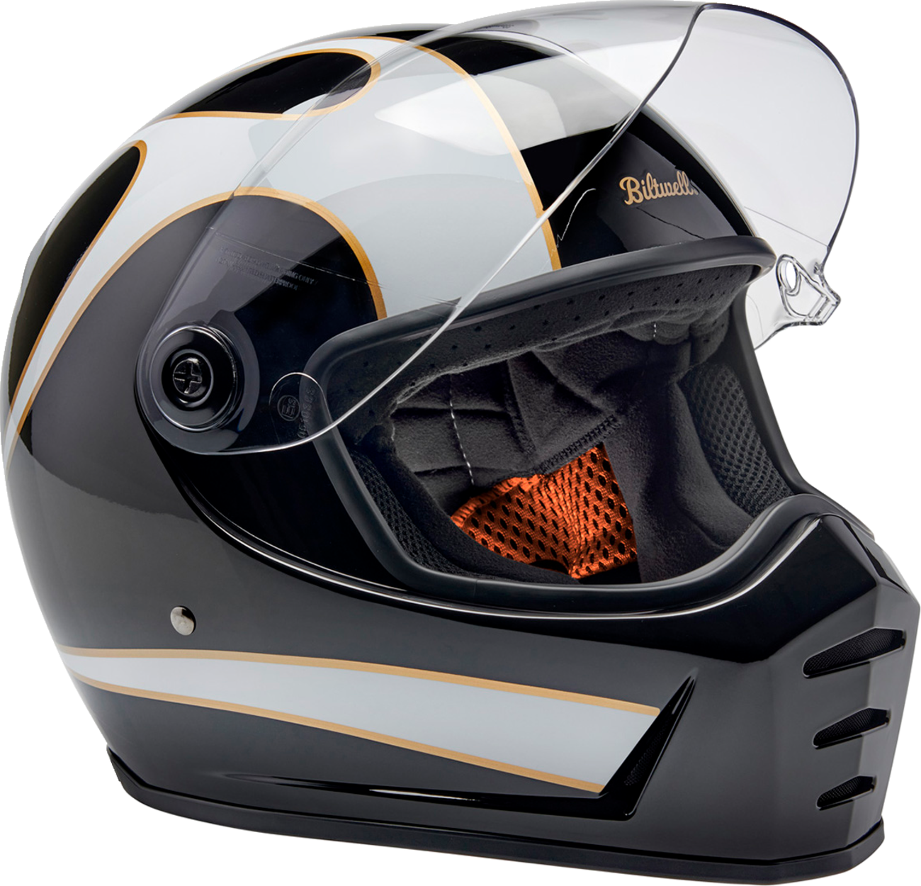 Lane Splitter Helmet Gloss Black/White Flames