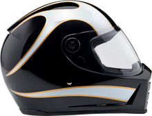 Biltwell Lane Splitter Helmet Gloss Black/White Flames