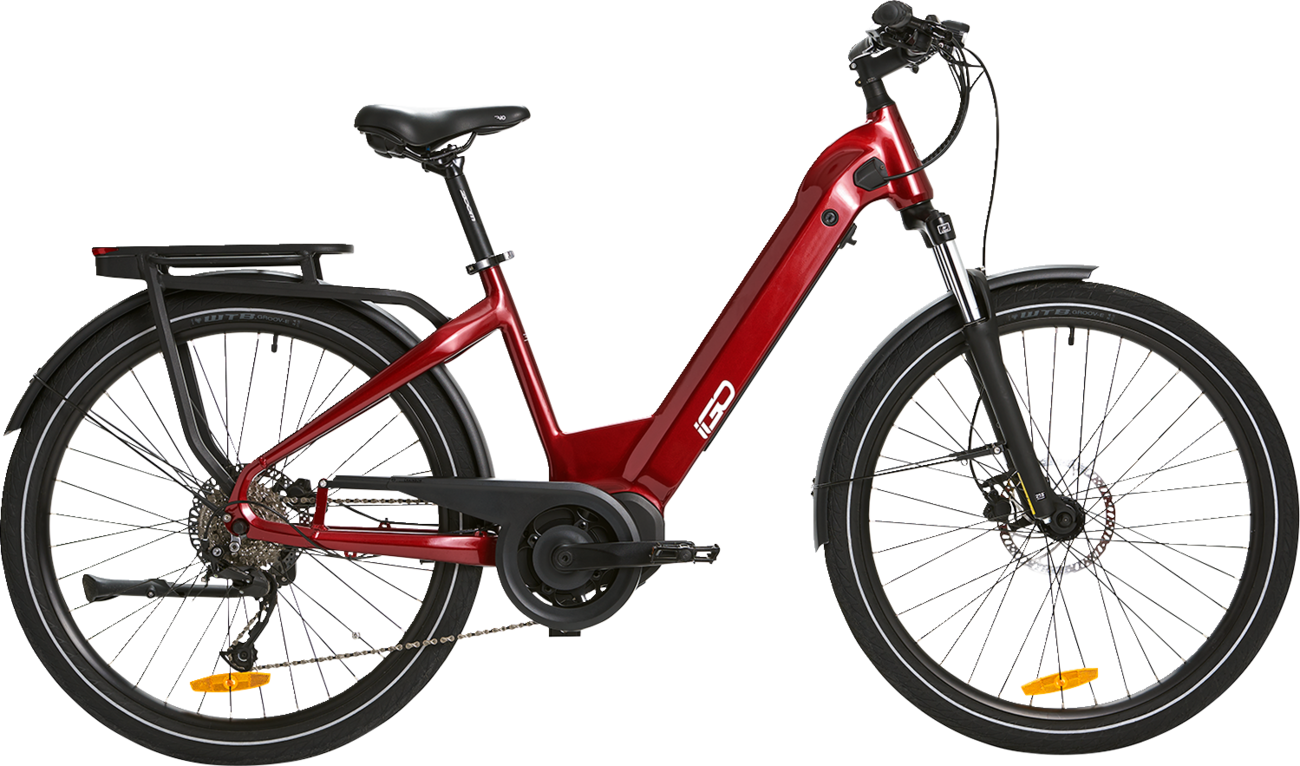 Discovery Rosemont LS E-Bike - Burgundy - Step Through