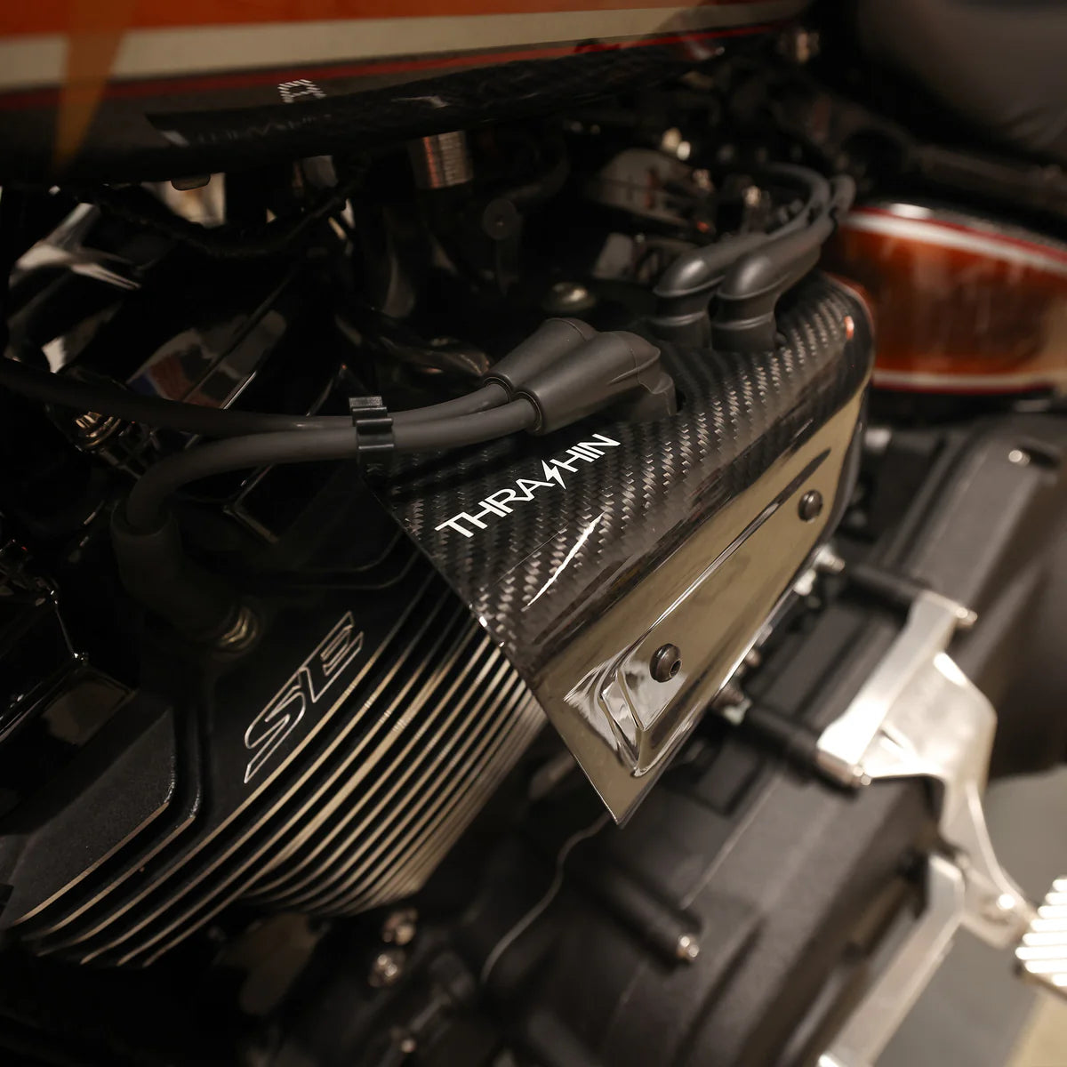 Thrashin Supply - Air Scoop | Milwaukee Eight Engine - Gloss Twill Weave Carbon