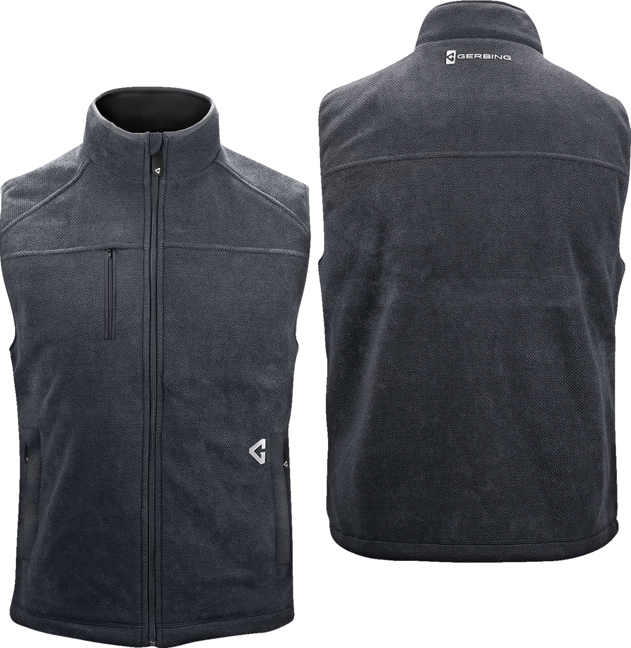 7V Thermite Fleece Heated Vest 2.0 - Gray - MENS | Gerbing Heated Clothing