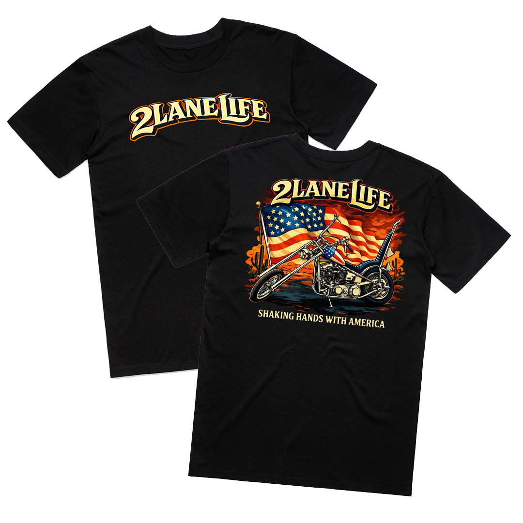 2LANELIFE American Flag Chopper Tee