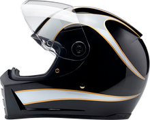 Biltwell Lane Splitter Helmet Gloss Black/White Flames