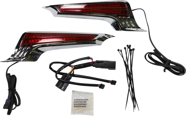 Ciro Filler Panel Light - Red Lens - Red Leds - Chrome |