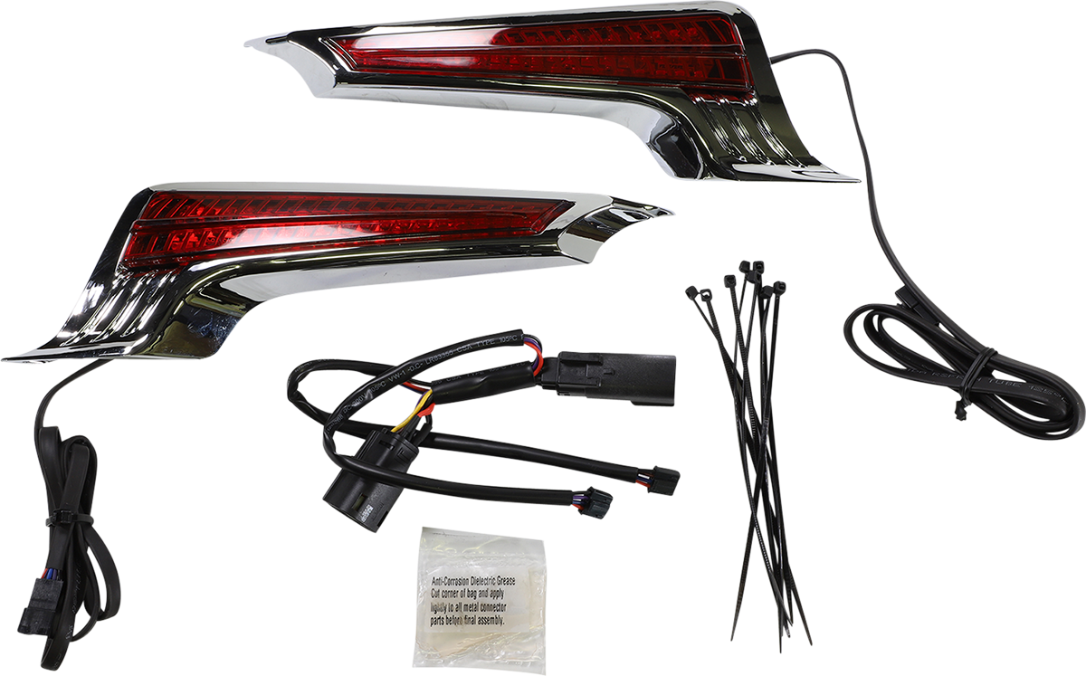 Ciro Filler Panel Light - Red Lens - Red Leds - Chrome |
