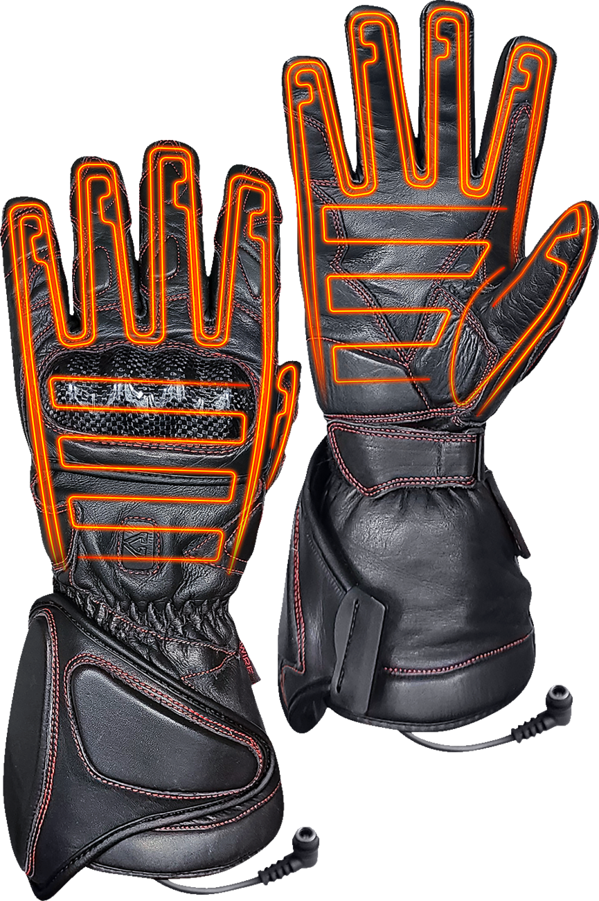 12V Extreme Hard Knuckle Heated Gloves - Black | Gerbing Heated Clothing