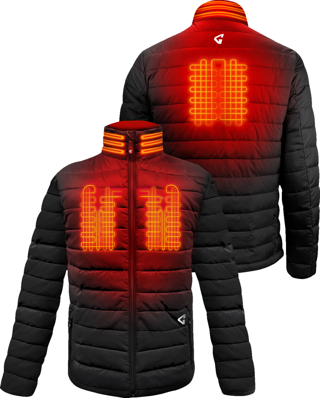 7V Khione Insulated Heated Puffer Jacket 2.0 - Black - MENS | Gerbing Heated Clothing