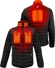 7V Khione Insulated Heated Puffer Jacket 2.0 - Black - MENS | Gerbing Heated Clothing