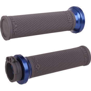 ODI - Ruffian Lock-On Street Grips - Cable - Black/Anodized Blue