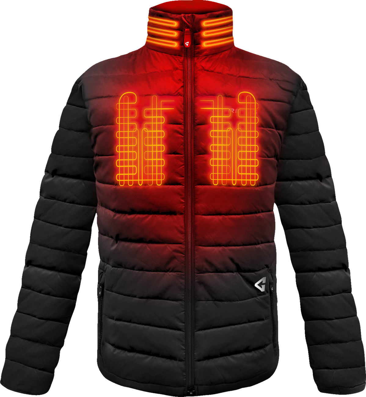 7V Khione Insulated Heated Puffer Jacket 2.0 - Black - MENS | Gerbing Heated Clothing