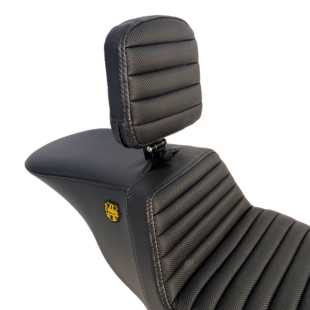 "Highwaymen" Tour Step-Up™ Seat w/ Rider Backrest Tuck & Roll 2008-2023 FLHR, FLHT, FLHX & FLTR (Touring Models) - Includes Trikes (09-13)