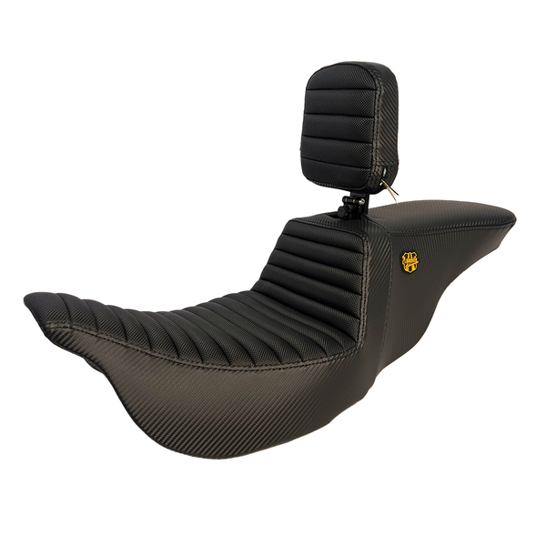 Saddlemen "Highwaymen" Tour Step-Up™ Seat W/ Rider Backrest Tuck & Roll 2008-2023 Flhr, Flht, Flhx & Fltr (Touring Models) - Includes Trikes (09-13)