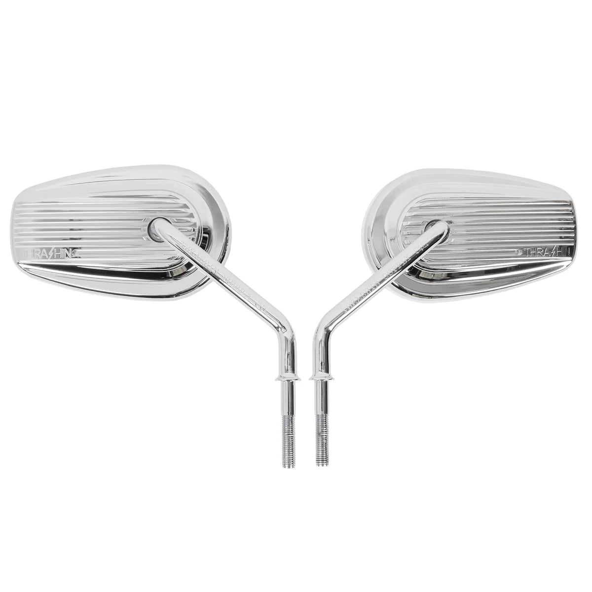 Thrashin Billet Mini Mirrors / Finned - Chrome