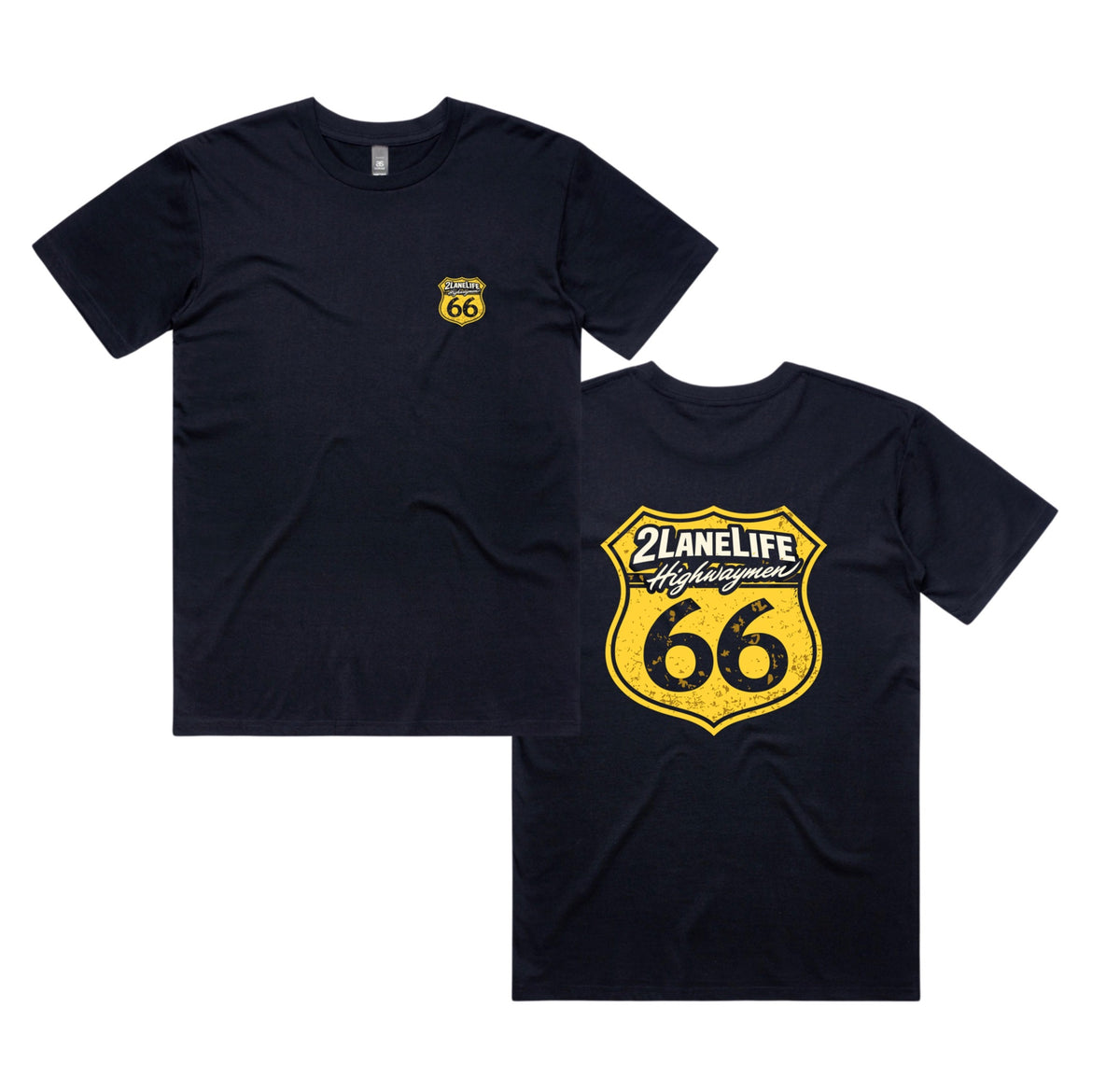 V8 Badge Route 66 - Navy Blue