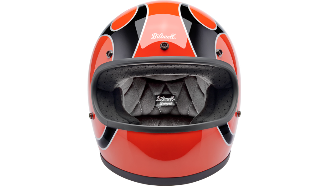 Biltwell Gringo Helmet - Flames - Competition Orange