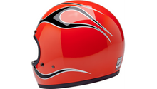 Biltwell Gringo Helmet - Flames - Competition Orange