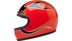 Biltwell Gringo Helmet - Flames - Competition Orange