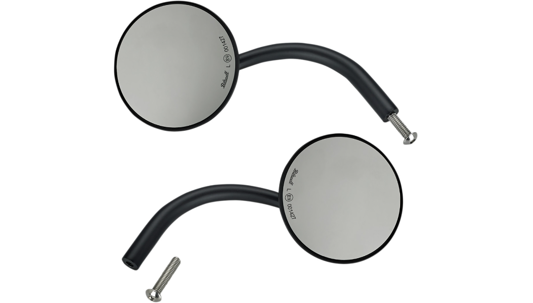 Biltwell Mirrors - Utility - Side View - Round - Perch - Black - Pair