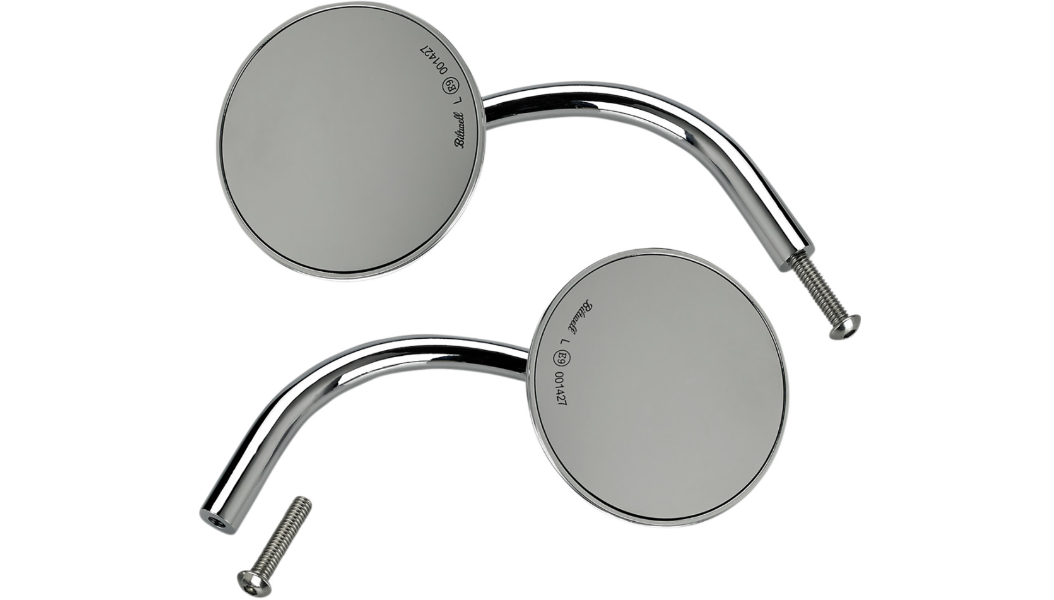 Biltwell Mirrors - Utility - Side View - Round - Perch - Chrome - Pair