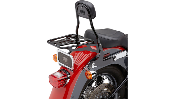 Cobra  Detachable Backrest Kit - 14" (Round) - Black - Softail