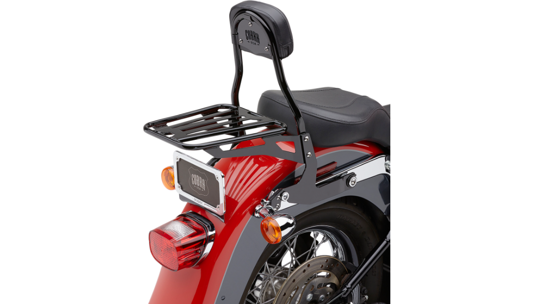 Cobra  Detachable Backrest Kit - 14" (Round) - Black - Softail