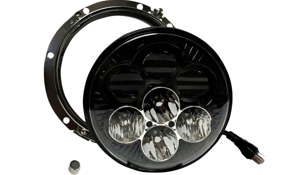 Custom Dynamics Shark Demon® 7” Round LED Headlight with Color Changing Backlight