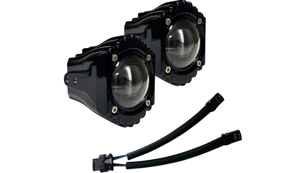 Custom Dynamics Shark Demon® High Performance LED Fog Lights - White/Clear - Harley-Davidson®
