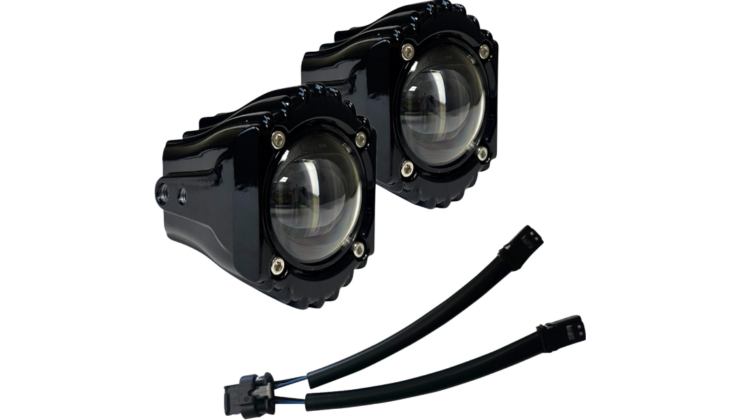 Custom Dynamics Shark Demon® High Performance LED Fog Lights - White/Clear - Harley-Davidson®