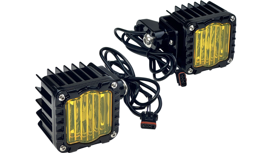 Custom Dynamics Shark Demon® LED Front Turn Signals - Selective Yellow Lens - '22-'25 FXLRST/FXRST