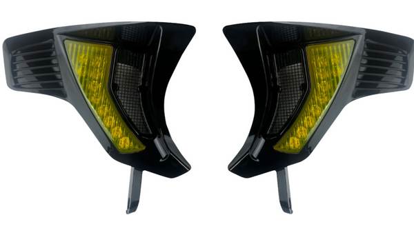 Custom Dynamics Shark Demon® Integrated Front Turn Signal Vents - Yellow Lens