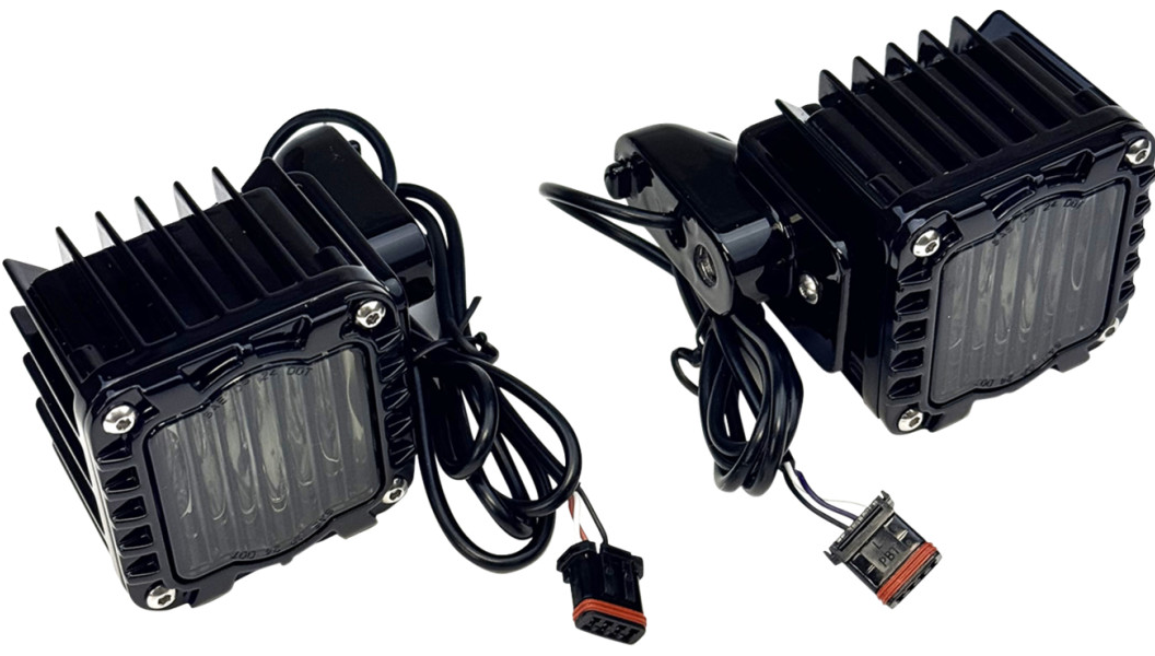 Custom Dynamics Shark Demon® LED Front Turn Signals - Amber/White - Smoke Lens - '22-'25 FXLRST/FXRST