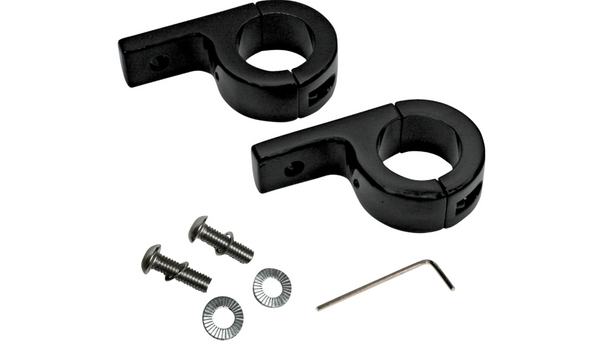 Custom Dynamics Fog Light P-Clamp Mounts - Fog Light - Gloss Black - Harley-Davidson®