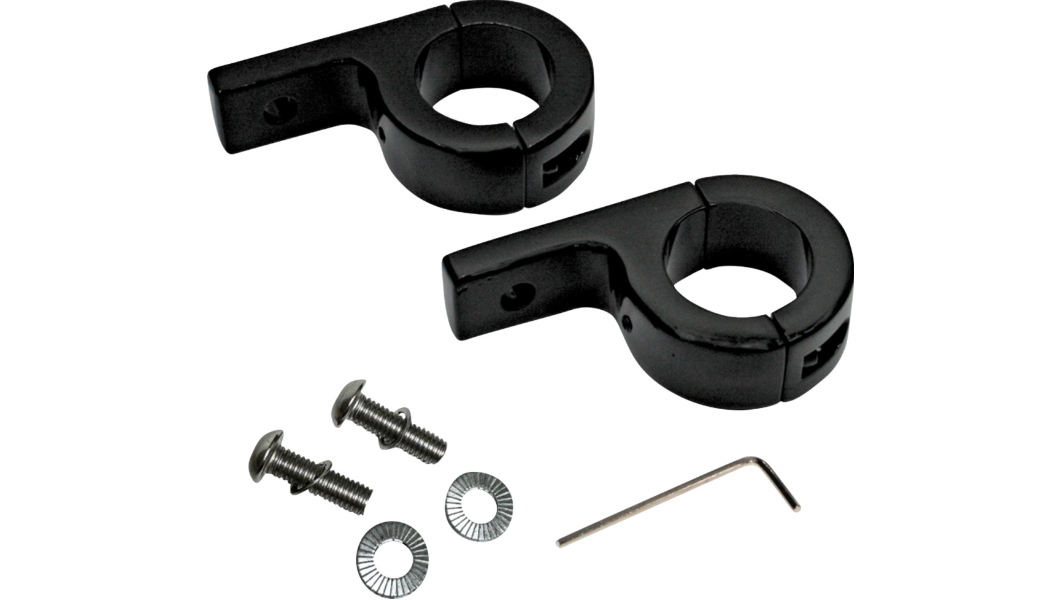 Custom Dynamics Fog Light P-Clamp Mounts - Fog Light - Gloss Black - Harley-Davidson®
