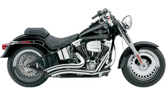 Cobra USA Speedster Swept Short Exhaust - Chrome - '12-'17 Softail
