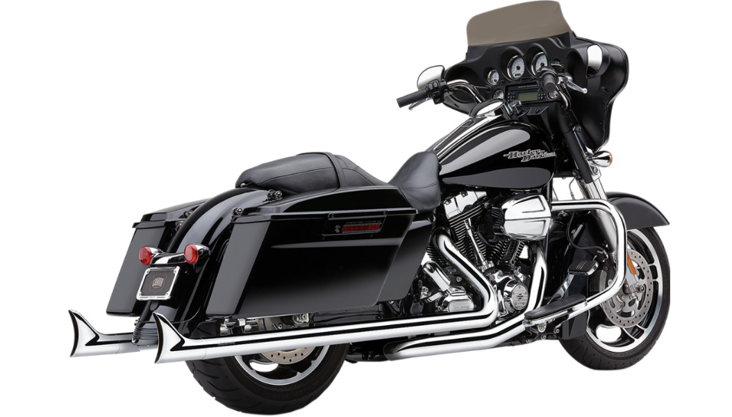 Cobra USA Dual Speedster Exhaust - Chrome - Fishtail - FLH/FLT 17-24