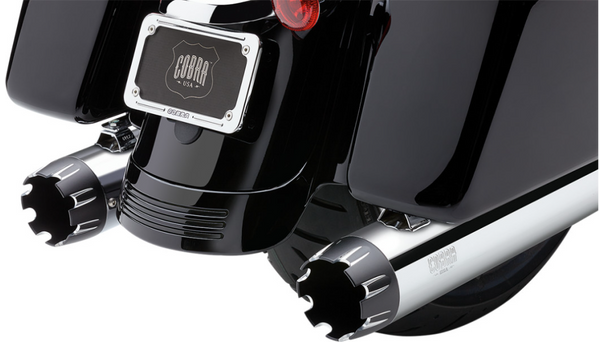 Cobra USA Neighbor Hater Dual Cut Slip-On 4" Mufflers for FL - Chrome
