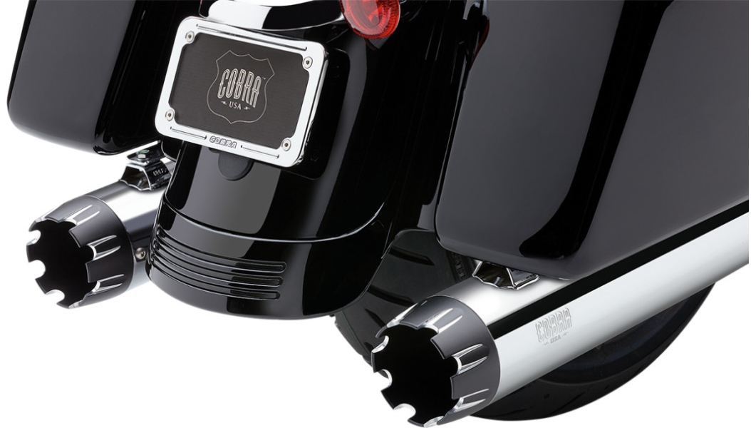 Cobra USA Neighbor Hater Dual Cut Slip-On 4" Mufflers for FL - Chrome