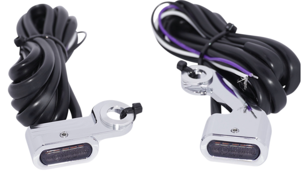 Drag Specialties Marker Lights - Amber/White - Smoke Lens - Chrome