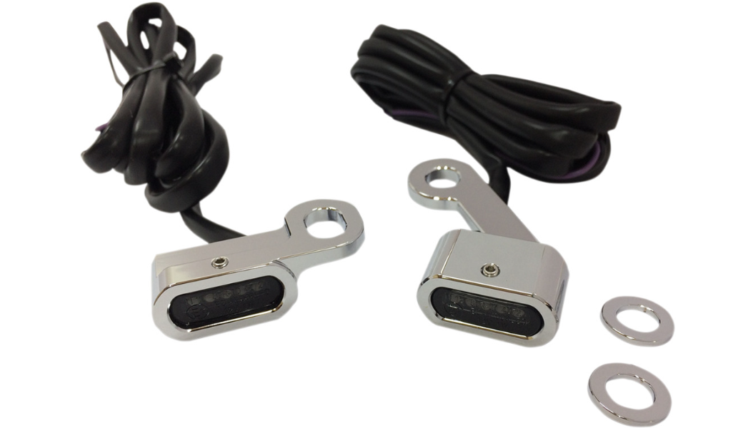 Drag Specialties LED Handlebar Marker Lights - XL - Chrome/Smoke