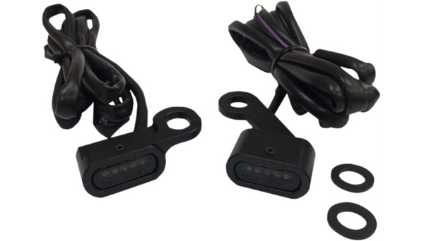 Drag Specialties LED Handlebar Marker Lights - XL - Black/Smoke
