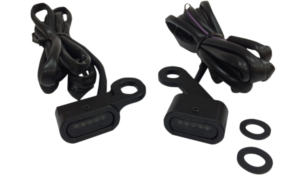 Drag Specialties LED Handlebar Marker Lights - XL - Black/Smoke