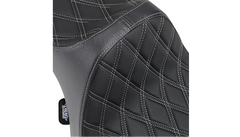 Drag Specialties Predator III Seat - Double Diamond - Silver Stitching - XL '04-'22