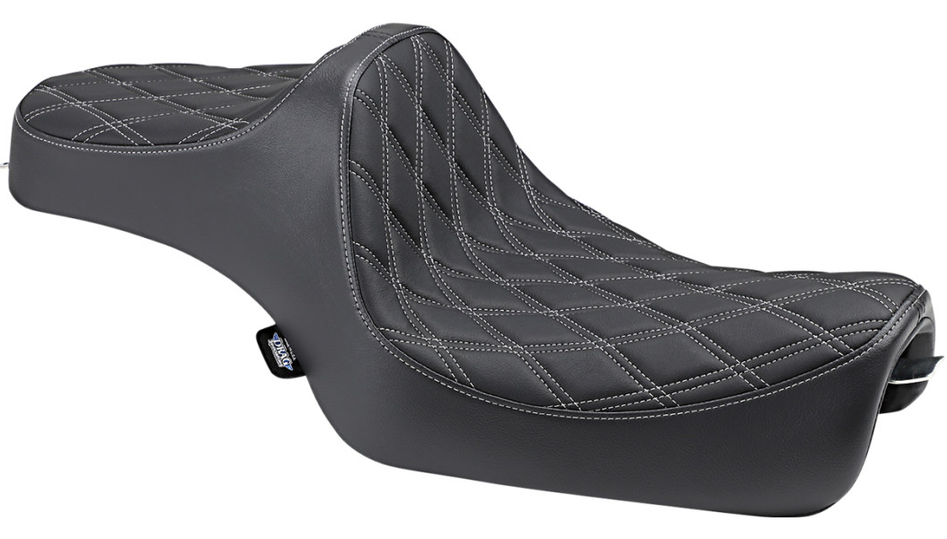 Drag Specialties Predator III Seat - Double Diamond - Silver Stitching - XL '04-'22