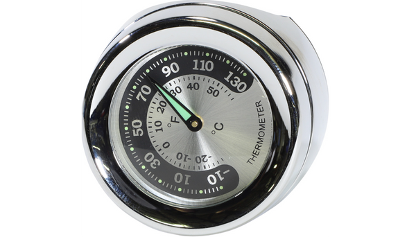 Drag Specialties Handlebar Mount Thermometer - Chrome - For 1.25" Bar