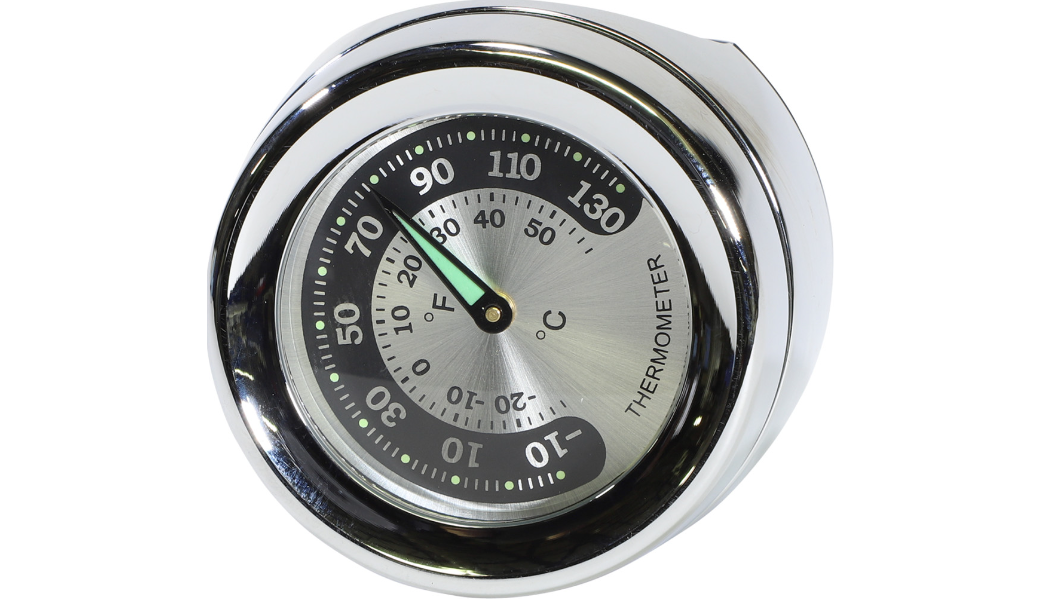Drag Specialties Handlebar Mount Thermometer - Chrome - For 1.25" Bar