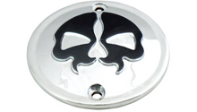 Drag Specialties Points Cover - Chrome - Black Skull - 2 Hole - Sportster