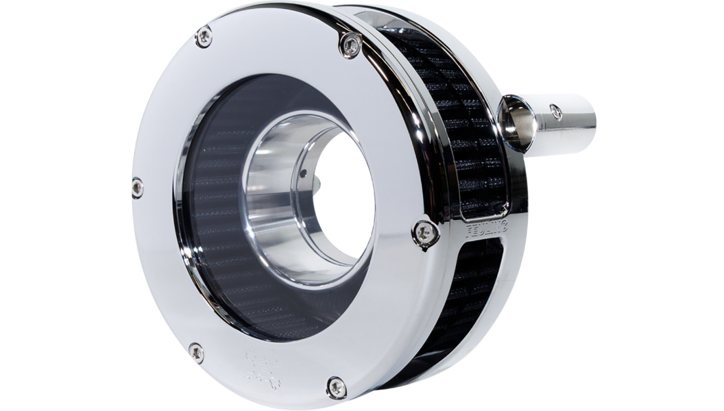 Feuling Parts BA Slim Air Cleaner Kit - Chrome/Clear - Black Filter - '08-'17 Twin Cam