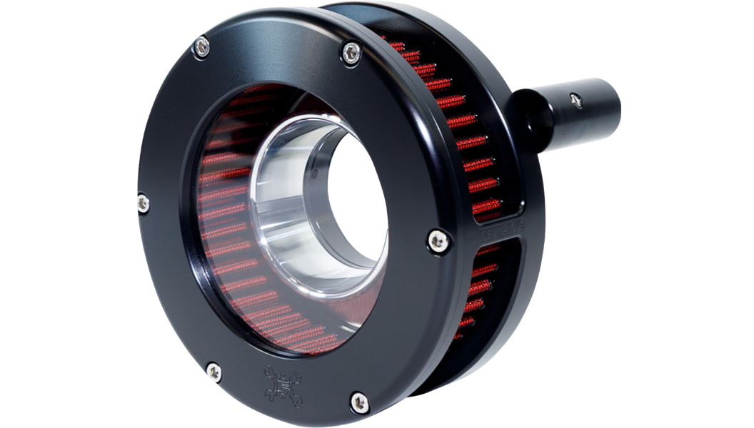 Feuling Parts BA Slim Air Cleaner Kit - Black/Clear - Red Filter - Twin Cam