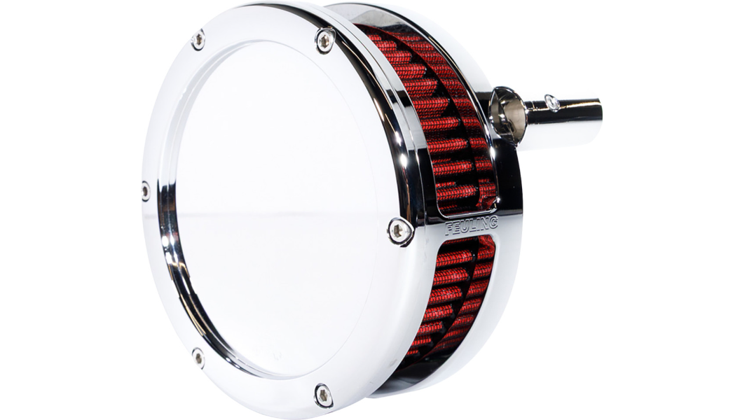 Feuling Parts BA Slim Air Cleaner Kit - Chrome - Red Filter - Twin Cam