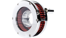 Feuling Parts BA Slim Air Cleaner Kit - Chrome/Clear - Red Filter - Twin Cam